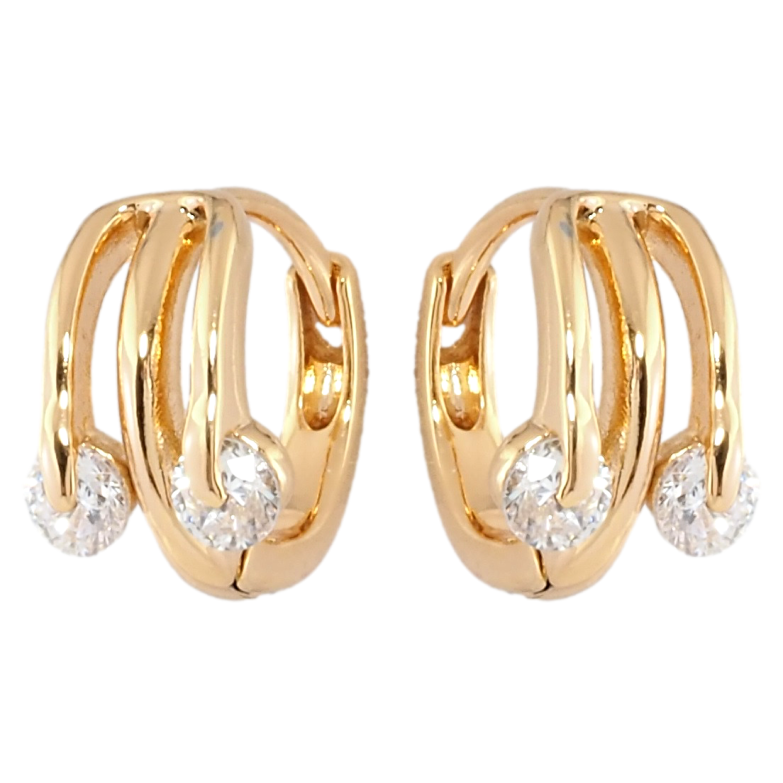 Серьги Xuping Позолота 18K колечки Узор с цирконием фото №1