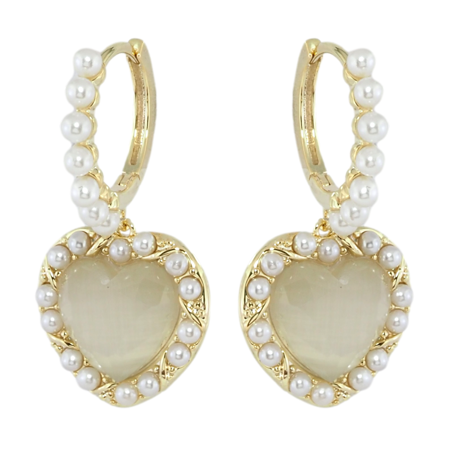 Сережки Xuping JEAN GOUJON Позолота 14K підвіски на колечках Сердечки фото №1