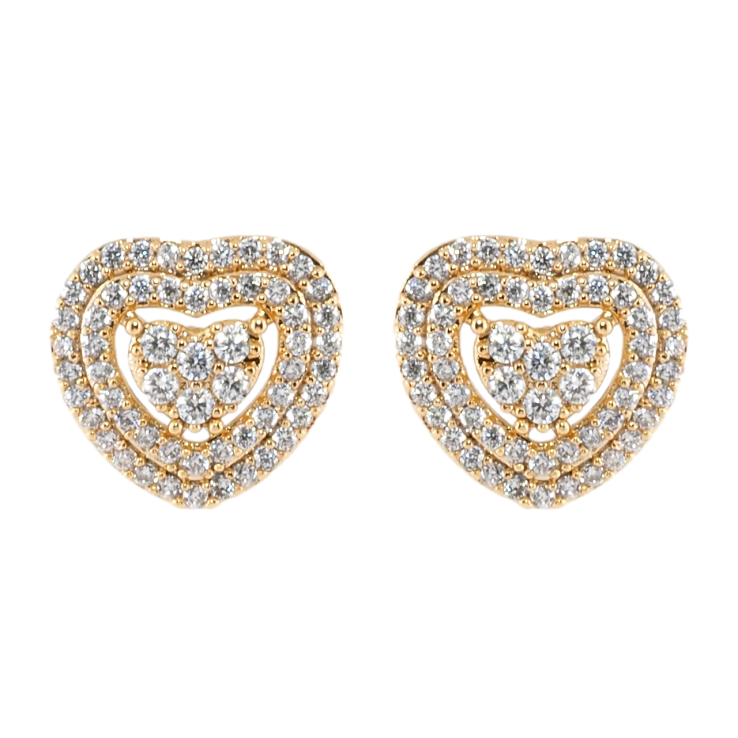 Серьги Xuping Позолота 18K пусеты Сердечки инкрустация цирконием фото №19 Серьги Xuping Позолота 18K пусеты Сердечки инкрустация цирконием фото №19