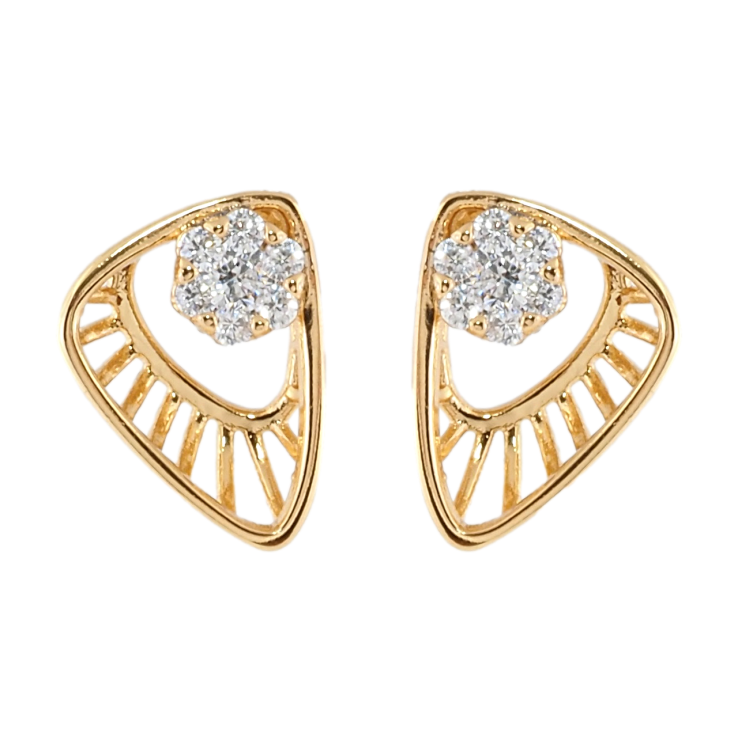 Серьги Xuping Позолота 18K пусеты Декоративные треугольники с кристальными цветочками фото №24 Серьги Xuping Позолота 18K пусеты Декоративные треугольники с кристальными цветочками фото №24