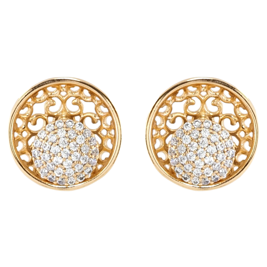 Серьги Xuping Позолота 18K пусеты Ажурные круги с инкрустацией цирконием фото №1 Серьги Xuping Позолота 18K пусеты Ажурные круги с инкрустацией цирконием фото №1