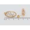 Серьги Xuping Позолота 18K пусеты Овалы с узором цирконием фото №2