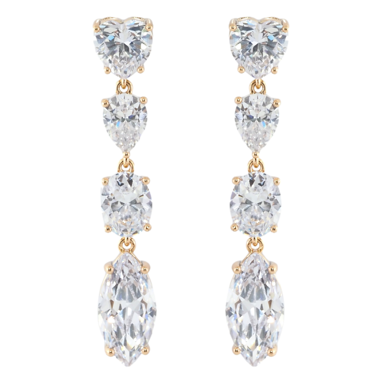 Серьги Xuping Позолота 18K пусеты Кристальные подвески фото №2 Серьги Xuping Позолота 18K пусеты Кристальные подвески фото №2