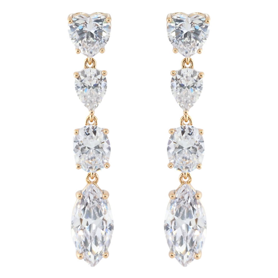 Серьги Xuping Позолота 18K пусеты Кристальные подвески фото №1 Серьги Xuping Позолота 18K пусеты Кристальные подвески фото №1