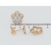 Серьги Xuping Позолота 18K пусеты Кристальные цветочки 2 в 1 фото №2