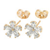 Серьги Xuping Позолота 18K пусеты Кристальные цветочки 2 в 1 фото №3