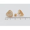 Серьги Xuping Позолота 18K пусеты Сердечки с цирконием фото №2