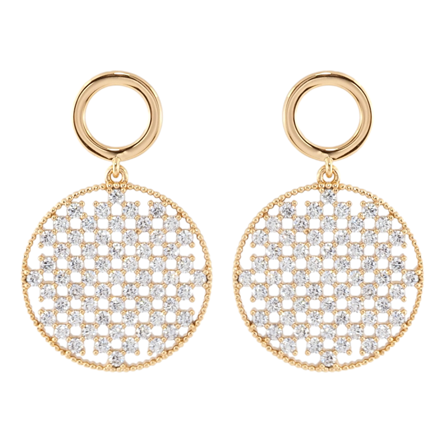 Серьги Xuping Позолота 18K пусеты Круглые подвески с инкрустацией цирконием фото №1 Серьги Xuping Позолота 18K пусеты Круглые подвески с инкрустацией цирконием фото №1