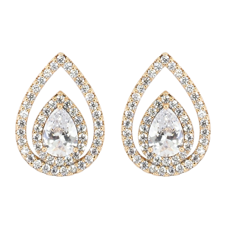 Серьги Xuping Позолота 18K пусеты Капельки с инкрустацией цирконием фото №9 Серьги Xuping Позолота 18K пусеты Капельки с инкрустацией цирконием фото №9