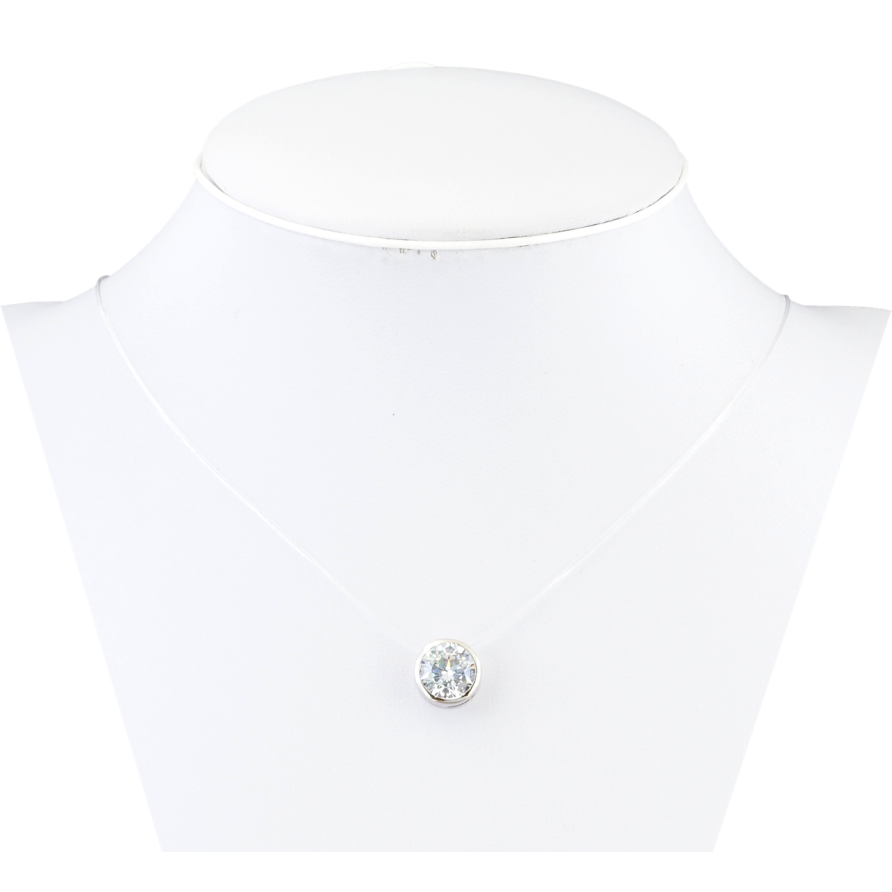 Підвіска на силіконовій волосіні Xuping Родій Фіаніт, ø 9.5мм довжина 45-50см х 1мм фото №1