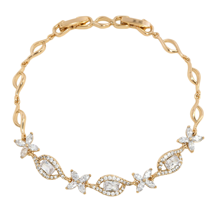 Браслет Xuping Позолота 18K Кристальный орнамент размер с доп.замком 17,19см х 5мм фото №2