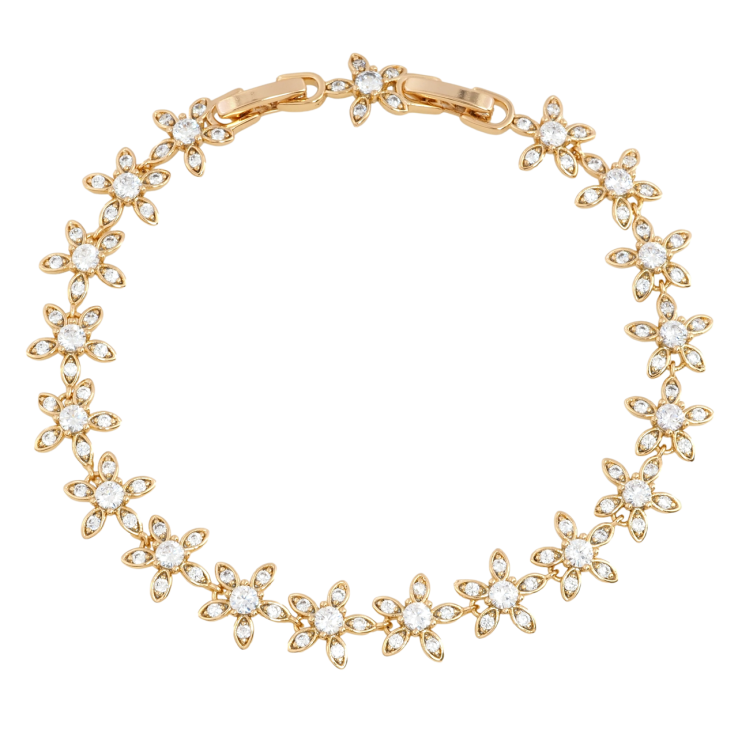 Браслет Xuping Позолота 18K Цветочки с цирконием размер с доп.замком 18.5,20.5см х 10мм фото №25