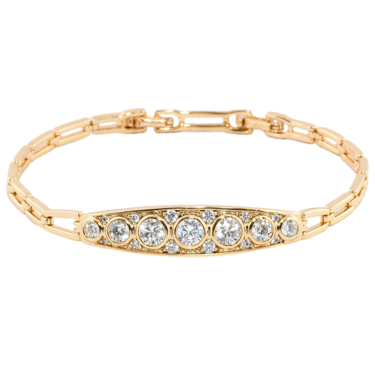 Браслет Xuping Позолота 18K Декоративная вставка с цирконием размер с доп.замком 17.5,19.5см х 3мм фото №4