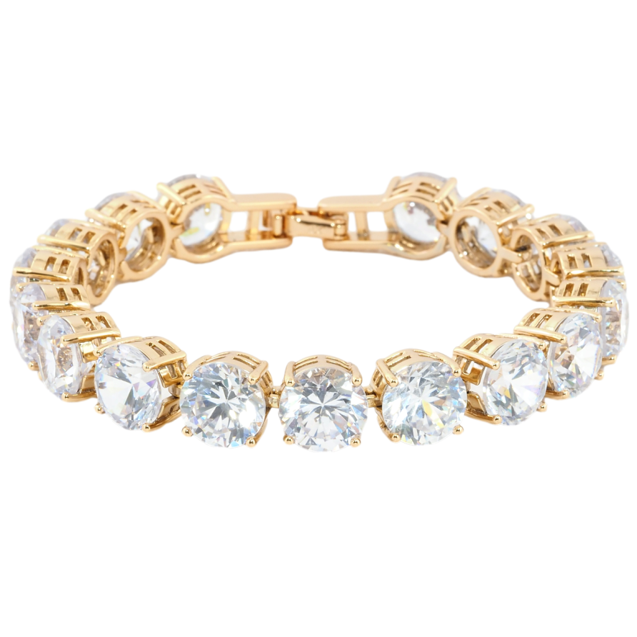 Браслет Xuping Позолота 18K Дорожка фианитов размер 18см х 9мм фото №1