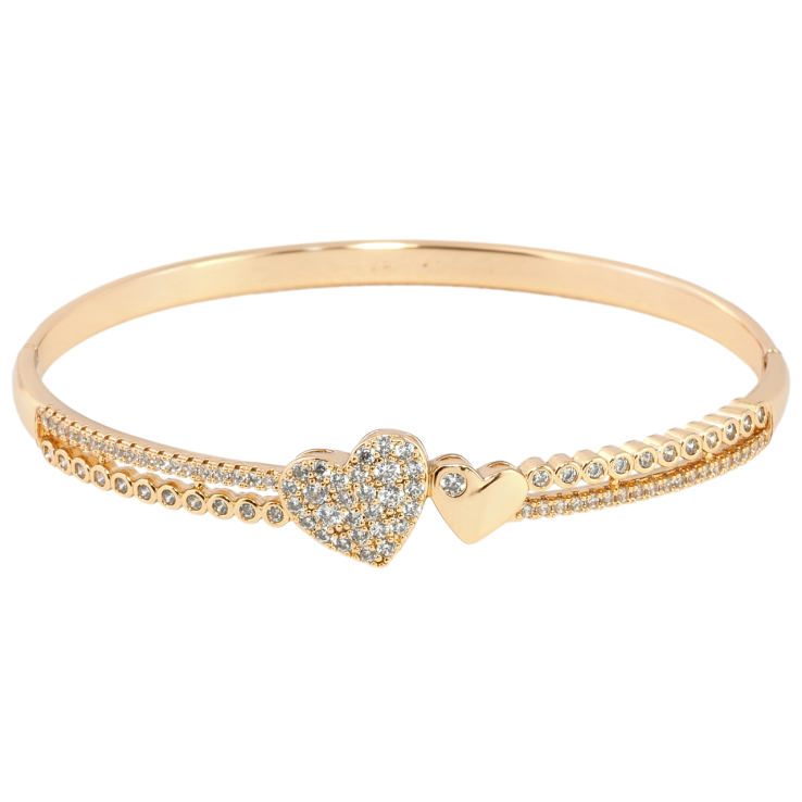 Браслет Xuping Позолота 18K Сердечки с цирконием ø 6см фото №23