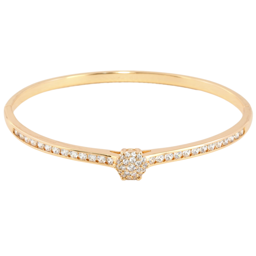 Браслет Xuping Позолота 18K Дорожка циркония с вставкой ø 6см фото №1