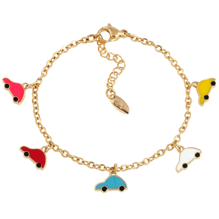 Браслет Xuping Позолота 18K Цепочка с подвесками машинки с доп.цепочкой 14-17см х 2мм фото №13