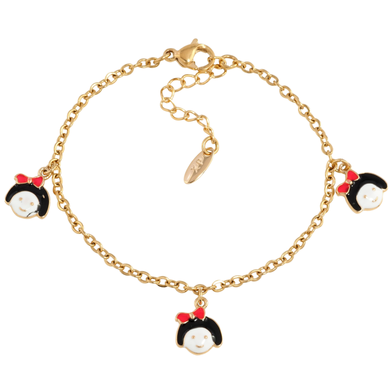 Браслет Xuping Позолота 18K Цепочка с подвесками девочки с доп.цепочкой 14-17см х 2мм фото №8