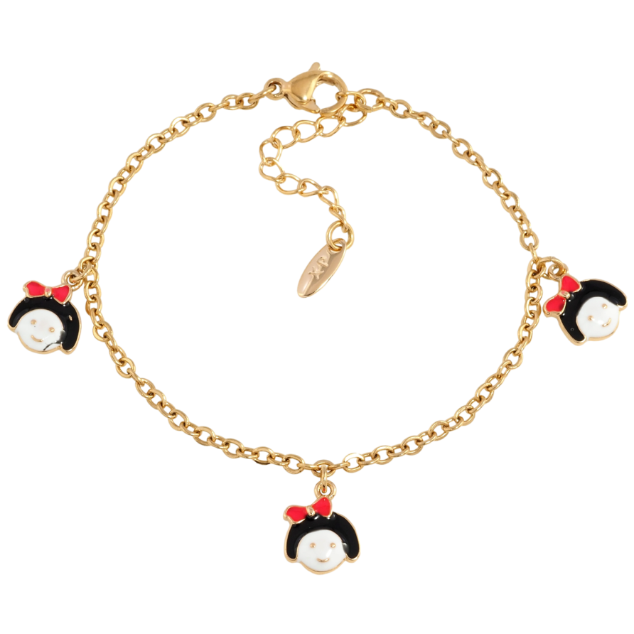 Браслет Xuping Позолота 18K Цепочка с подвесками девочки с доп.цепочкой 14-17см х 2мм фото №1