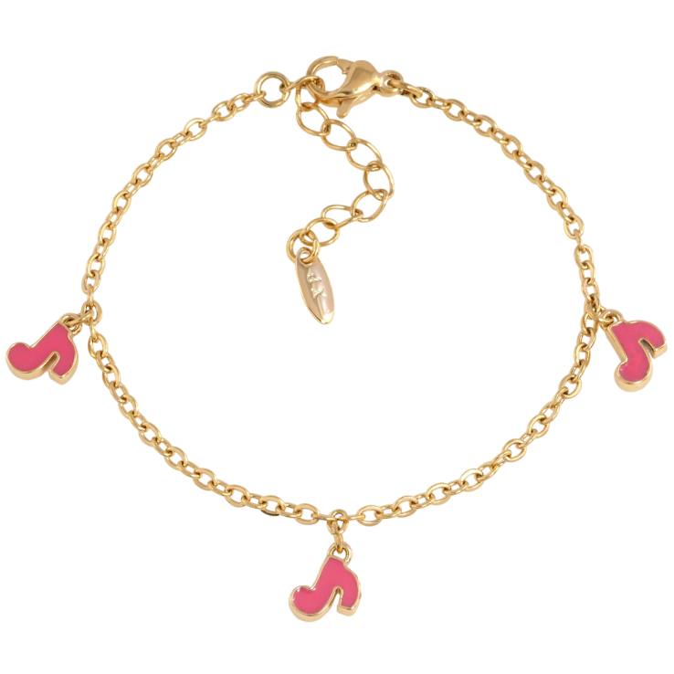 Браслет Xuping Позолота 18K Цепочка с подвесками ноты с доп.цепочкой 14-17см х 2мм фото №6