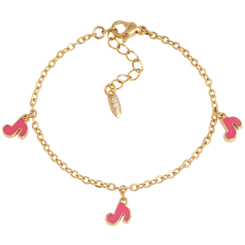 Браслет Xuping Позолота 18K Цепочка с подвесками ноты с доп.цепочкой 14-17см х 2мм фото №12