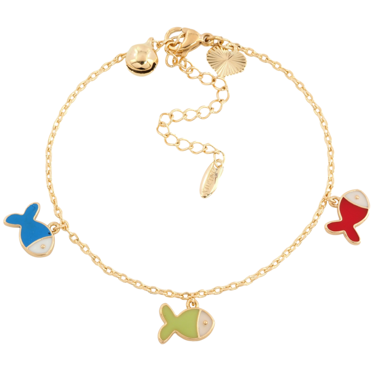 Браслет Xuping Позолота 18K Цепочка с подвесками рыбки с доп.цепочкой 15.5-21см х 1.5мм фото №24