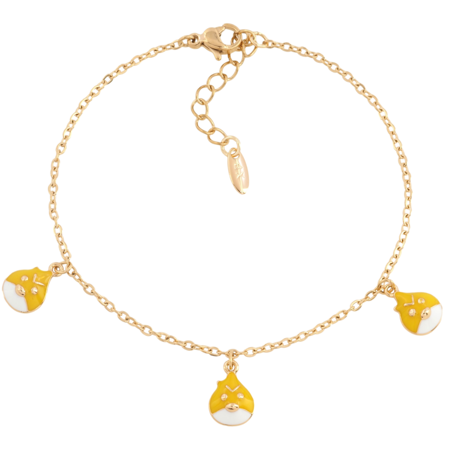 Браслет Xuping Позолота 18K Цепочка с подвесками Angry Birds с доп.цепочкой 17.5-20см х 1.5мм фото №1