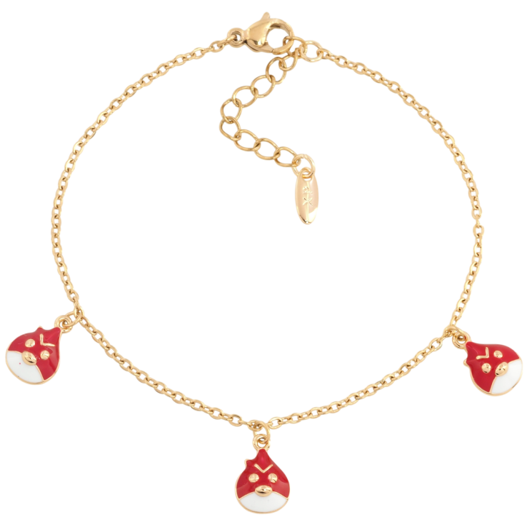 Браслет Xuping Позолота 18K Цепочка с подвесками Angry Birds с доп.цепочкой 17.5-20.5см х 1.5мм фото №8