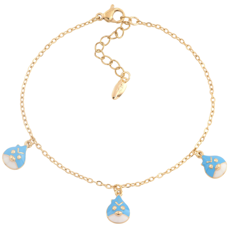 Браслет Xuping Позолота 18K Цепочка с подвесками Angry Birds с доп.цепочкой 17.5-20.5см х 1.5мм фото №1