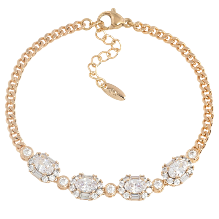 Браслет Xuping Позолота 18K Цепочка с кристальной вставкой с доп.цепочкой 16.5-19.5см х 3мм фото №13