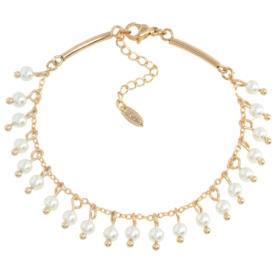 Браслет Xuping Позолота 18K Цепочка с подвесками бусины с доп.цепочкой 17.5-20.5см х 2мм фото №1