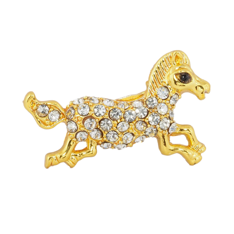 Брошка Кінь з стразами фото №1