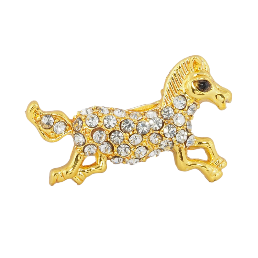 Брошка Кінь з стразами фото №1