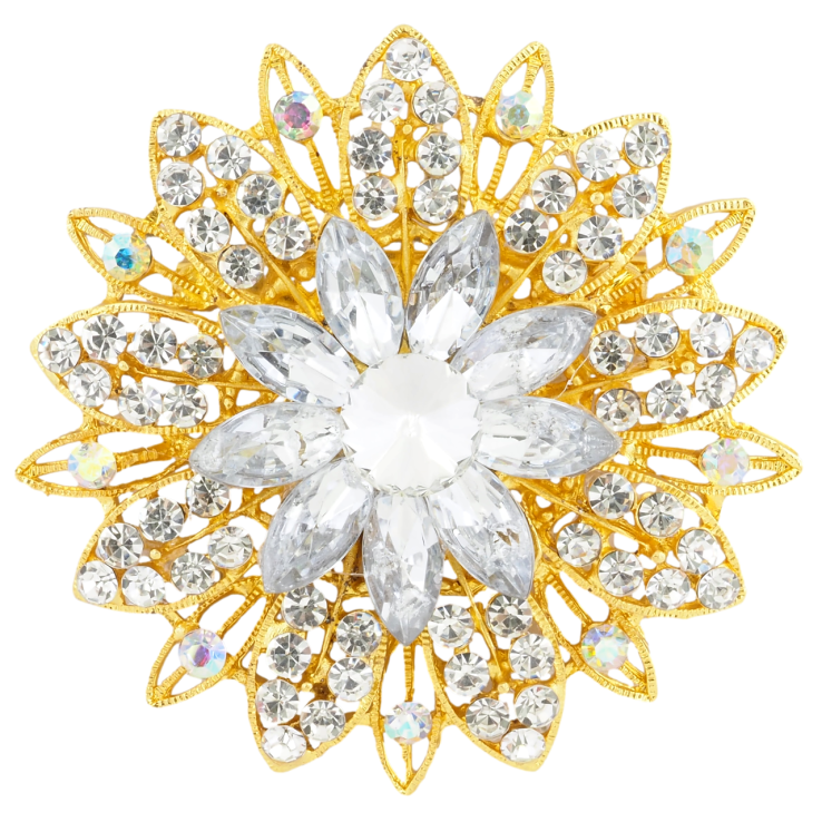 Брошка Квітка зі стразами фото №12