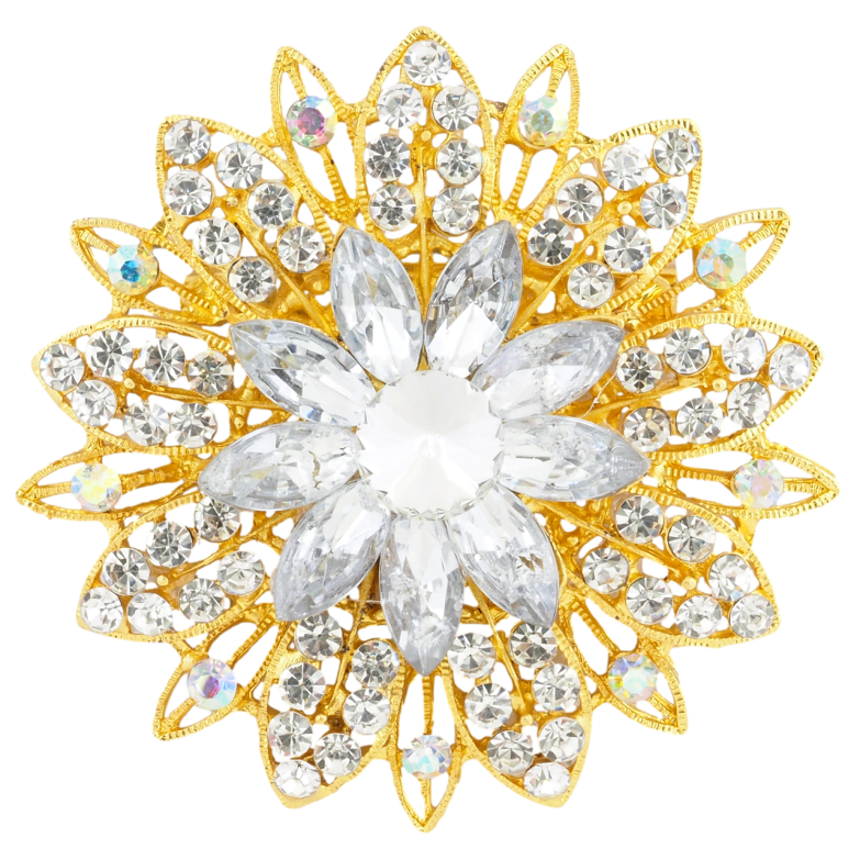 Брошка Квітка зі стразами фото №1