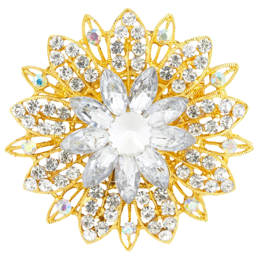 Брошка Квітка зі стразами фото №1