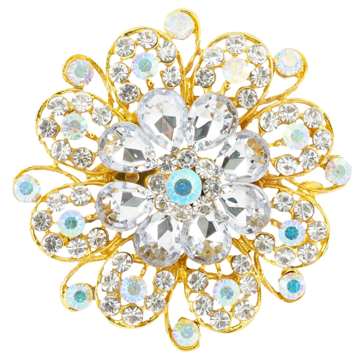 Брошка Квітка зі стразами фото №5