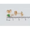 Сережки дитячі Xuping Позолота 18K пусети Ескімо з зелено-білою емаллю та цирконієм фото №2