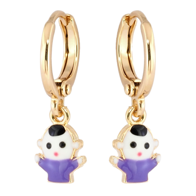 Серьги детские Xuping Позолота 18K подвески на колечках Человечки фото №1