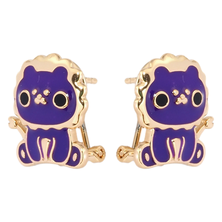 Сережки дитячі Xuping Позолота 18K італійський замок Кошенята з фіолетовою емаллю фото №17 Сережки дитячі Xuping Позолота 18K італійський замок Кошенята з фіолетовою емаллю фото №17