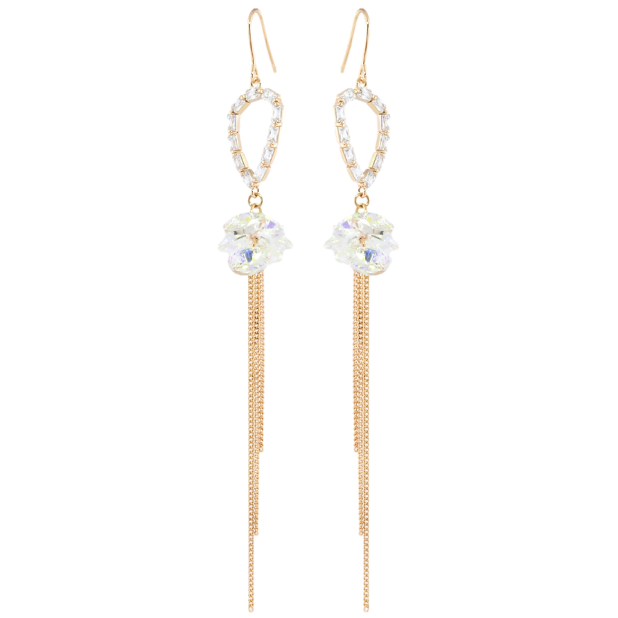 Сережки Xuping колір 18K з кристалами Swarovski французький замок Підвіски з кристалами Shimmer фото №1