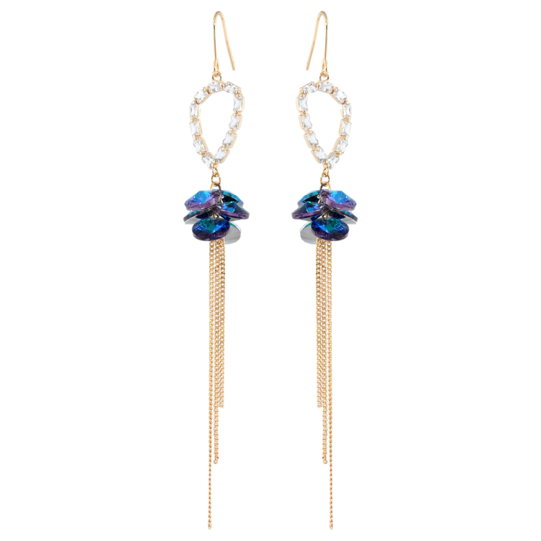 Серьги Xuping цвет 18K с кристаллами Swarovski французский замок Подвески с кристаллами Capri Blue фото №3