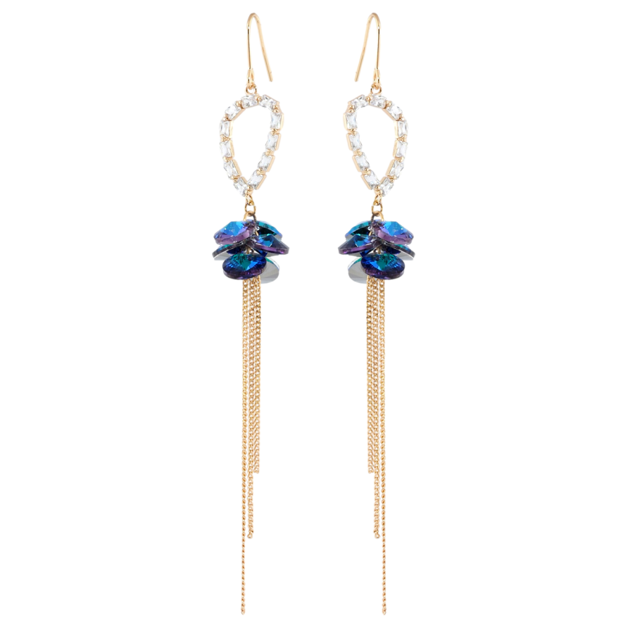 Сережки Xuping колір 18K з кристалами Swarovski французький замок Підвіски з кристалами Capri Blue фото №1