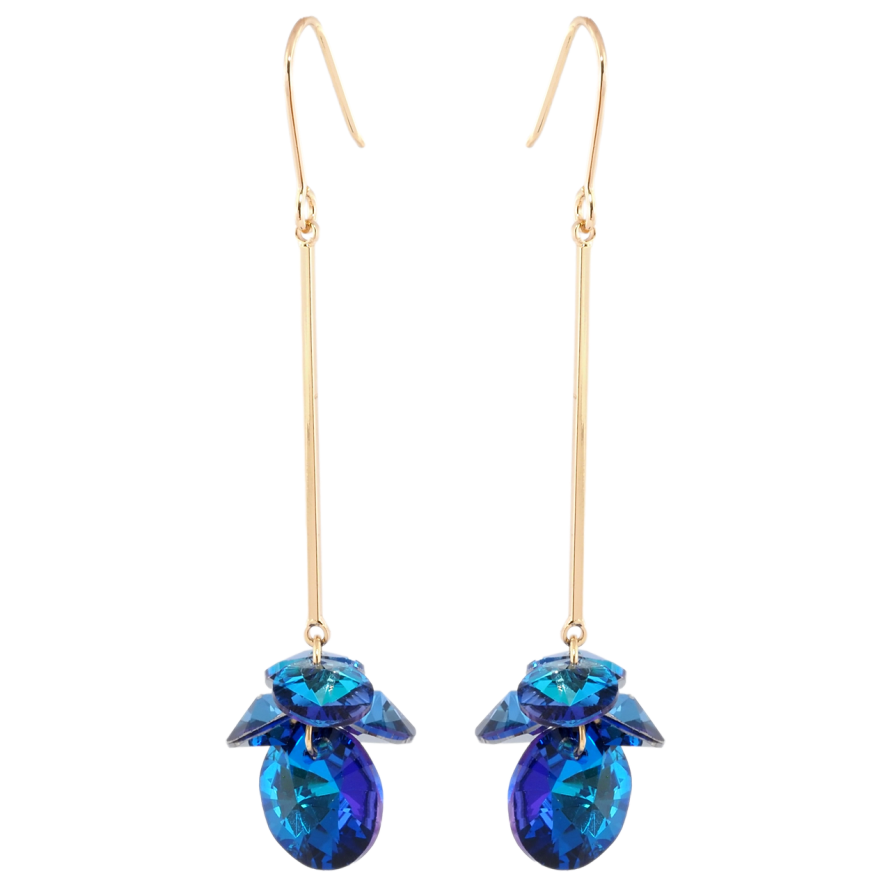 Сережки Xuping колір 18K з кристалами Swarovski французький замок Підвіски з кристалами Capri Blue фото №1