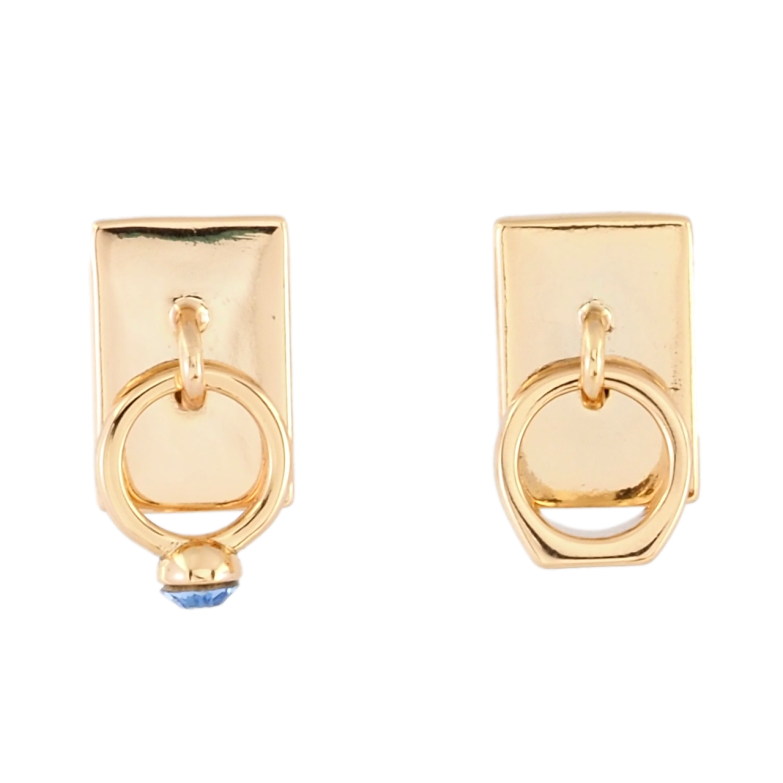 Сережки Xuping колір 18K з кристалами Swarovski пусети Каблучка та перстень із кристалом Aquamarine фото №1