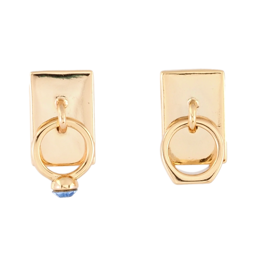 Сережки Xuping колір 18K з кристалами Swarovski пусети Каблучка та перстень із кристалом Aquamarine фото №1