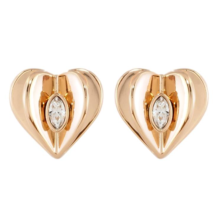 Сережки Xuping колір 18K з кристалами Swarovski пусети Сердечка з кристалами Clear фото №24