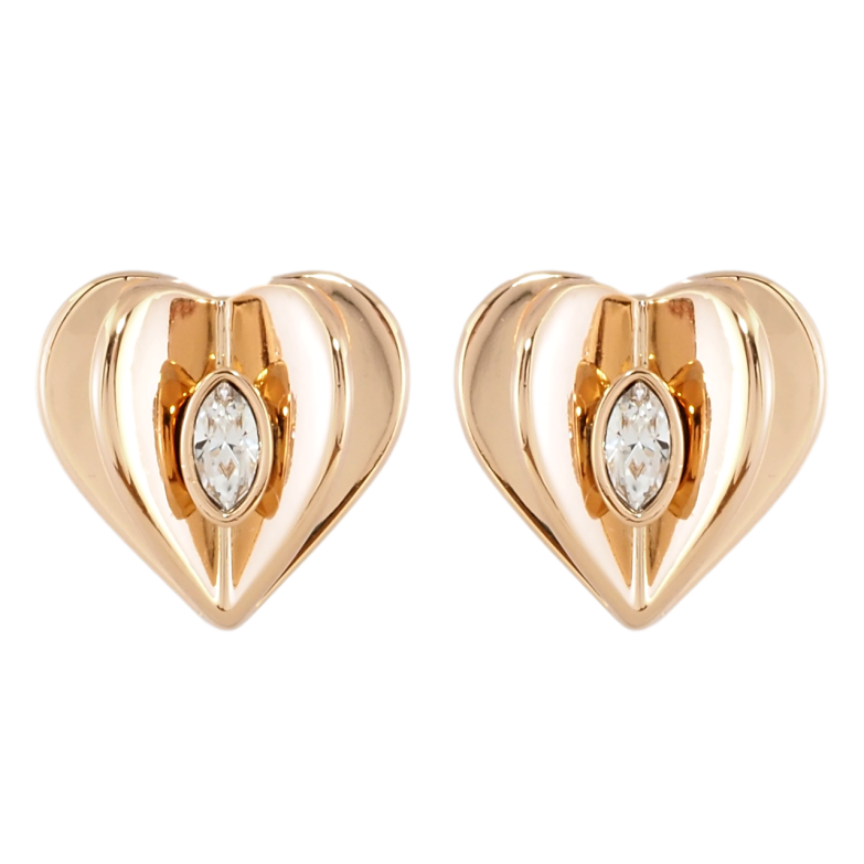 Сережки Xuping колір 18K з кристалами Swarovski пусети Сердечка з кристалами Clear фото №19