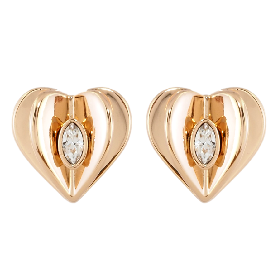 Сережки Xuping колір 18K з кристалами Swarovski пусети Сердечка з кристалами Clear фото №1
