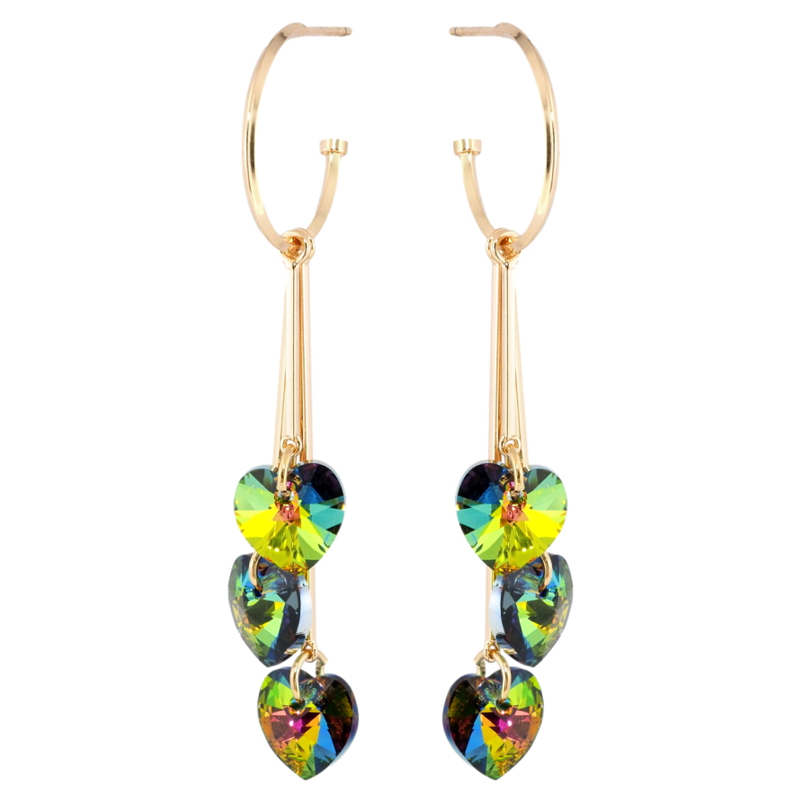 Сережки Xuping колір 18K з кристалами Swarovski пусети Підвіски з сердечками Vitrail Medium фото №1
